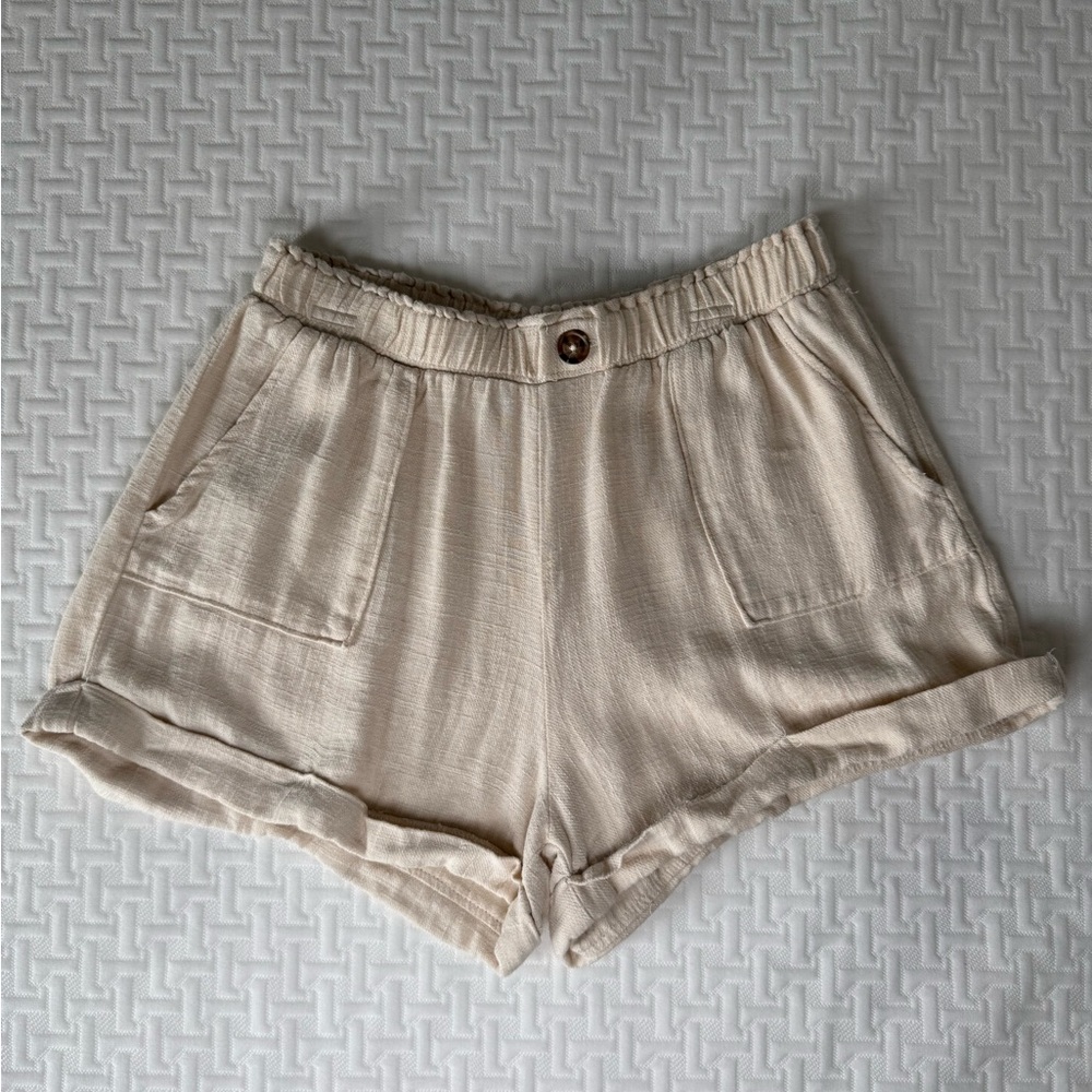 Sienna Sky Cream High Waist Shorts